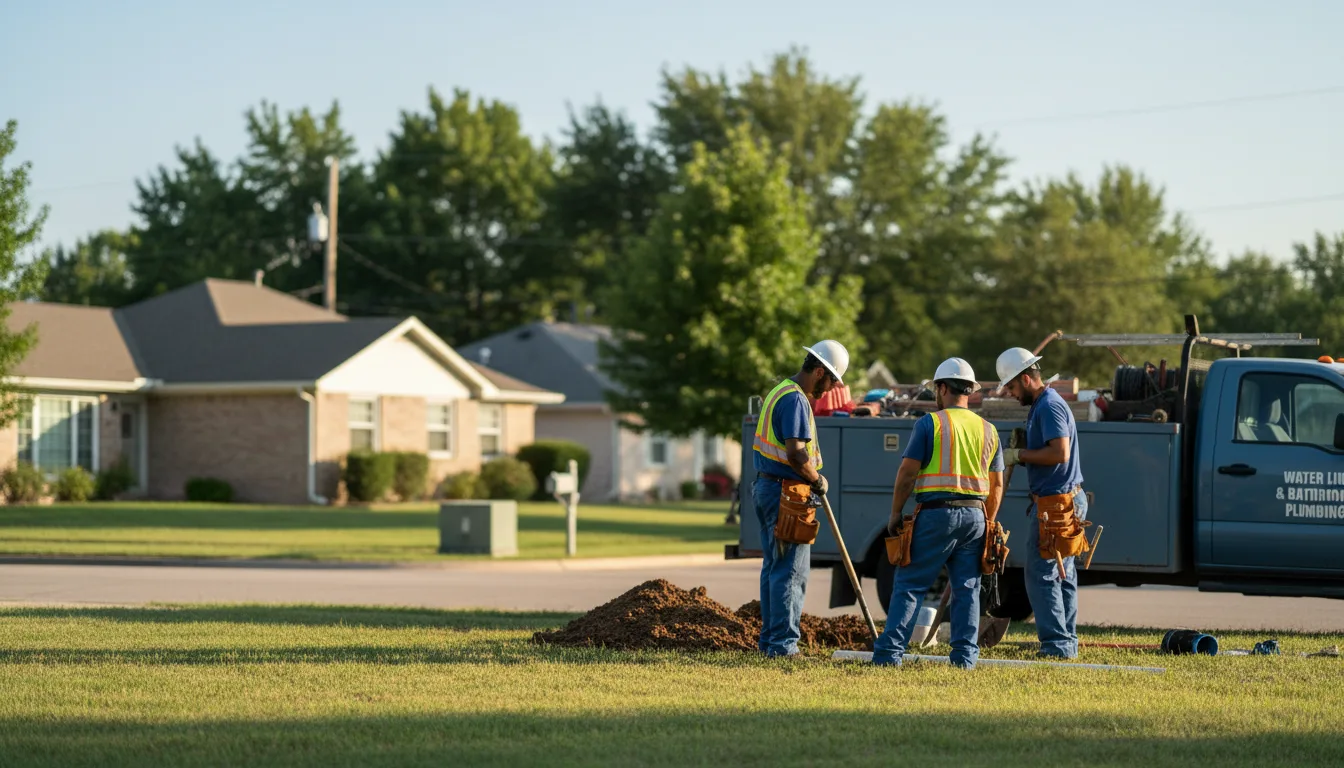 Residential water line and bathroom plumbing service in Winfield, TX